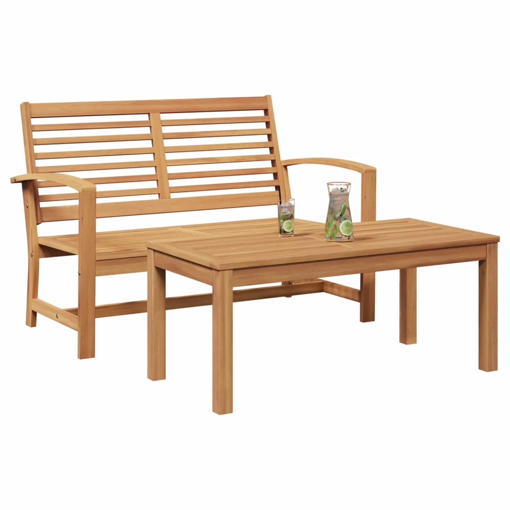 Salotto da Giardino-Set Panchina e Tavolo da Giardino 2 Pezzo Marrone
