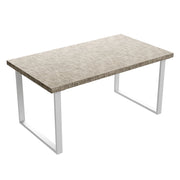 Tavolo da pranzo in legno e metallo con piedi squared bianchi 220x100 cm Grigio Testurizzato