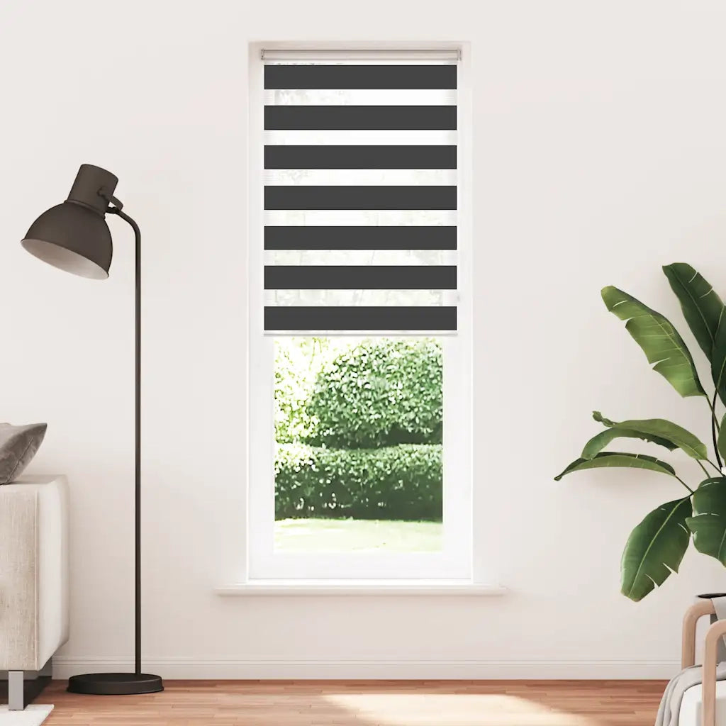 Tenda a Rullo Zebra Nero Larghezza Tessuto 70,9 cm Poliestere 4014256