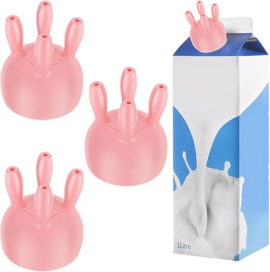 3 x capselli per latte confezione cap per latte confezione capselli per latte riciclabili contenitore per latte adatto all'uso domestico decorazione divertente per Natale e Thanksgiving (rosa)Il latte non è incluso