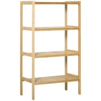 Mobile Multiuso a 4 Livelli Salvaspazio in Bambù per Bagno, Salotto e Cucina, 62x33x112cm, Colore Naturale