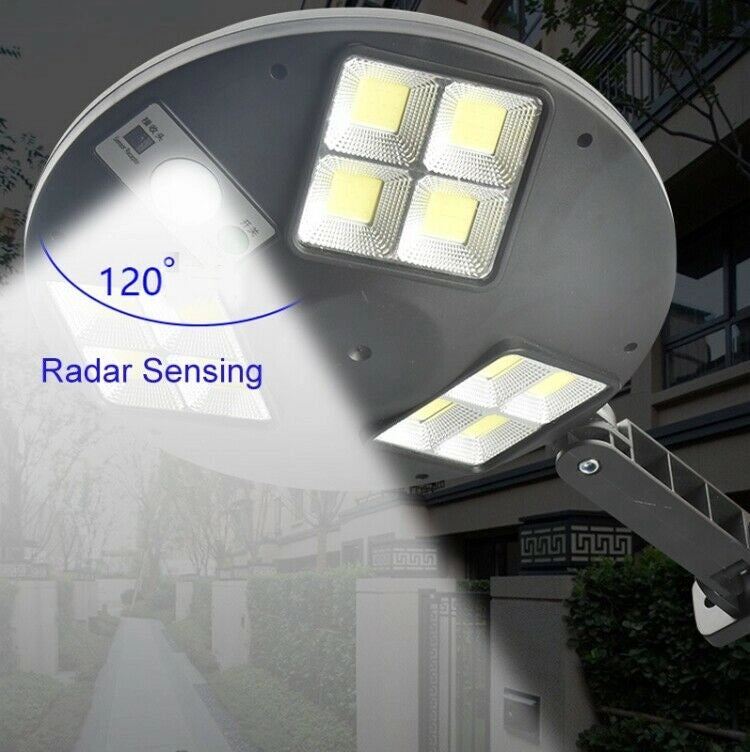 FARETTO 144 LED COB DA ESTERNO CON PANNELLO SOLARE SENSORE MOVIMENTO LAMPIONE