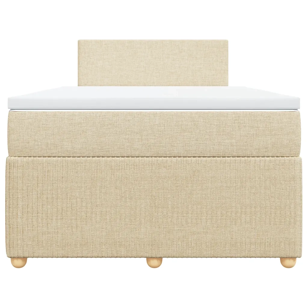 Giroletto a Molle con Materasso Crema 120x200 cm in Tessuto 3289721