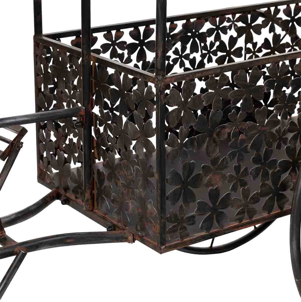 Carrello espositivo in metallo nero 194,95x73,03x237,49h cm