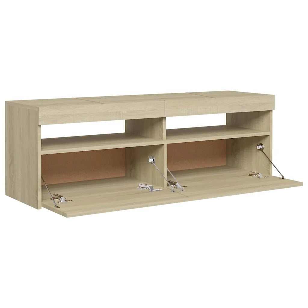 Mobile Porta TV con Luci LED Rovere Sonoma 120x35x40 cm 804376