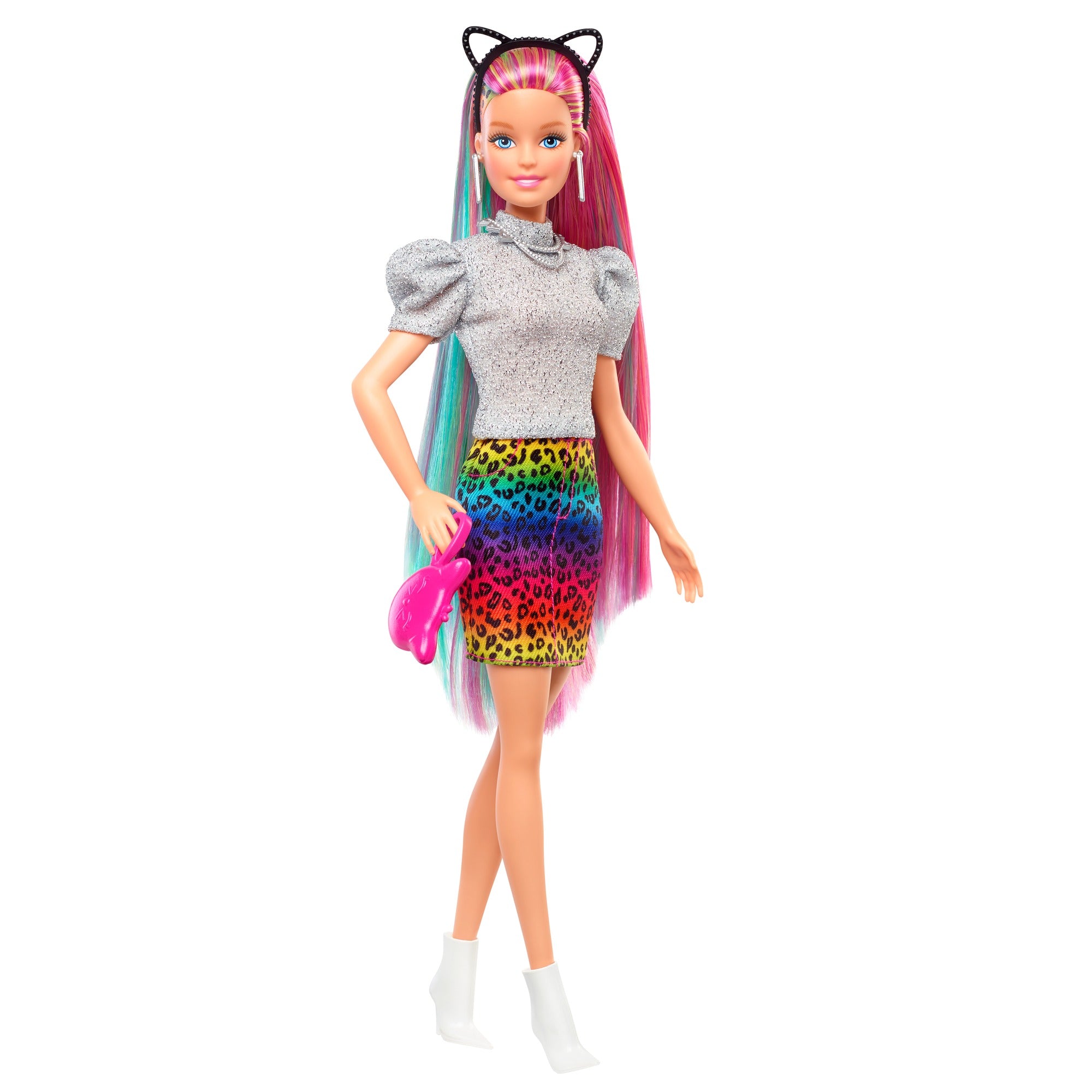 Barbie ​ - Capelli Multicolor con capelli con funzione cambia colore, include 16 accessori alla moda; 3+ Anni