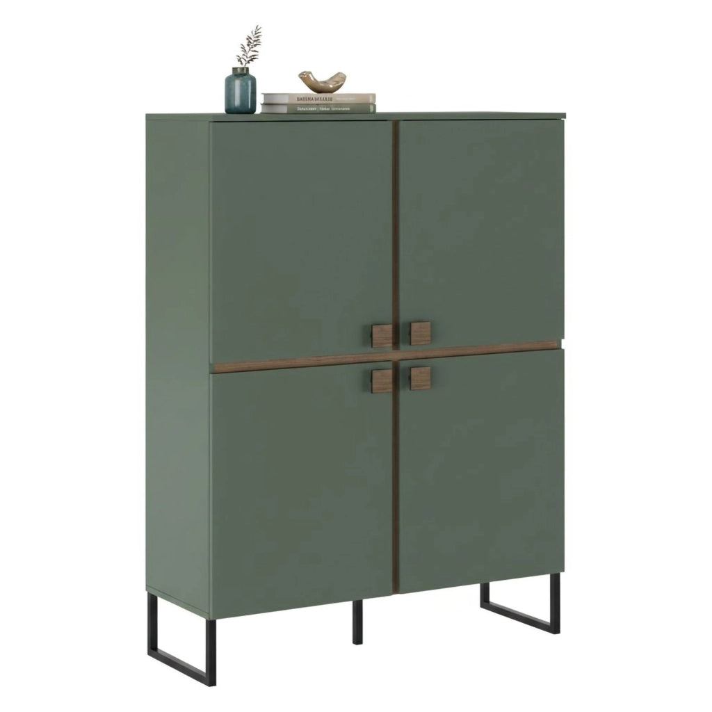 Madia Guerina, Credenza 4 Ripiani, 108x40x144h cm Verde
