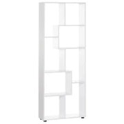 Libreria Scaffale Moderna di Design a 8 Ripiani in Legno Truciolare, Arredamento Casa e Ufficio, 70x24x178cm Bianco