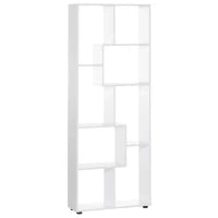 Libreria Scaffale Moderna di Design a 8 Ripiani in Legno Truciolare, Arredamento Casa e Ufficio, 70x24x178cm Bianco