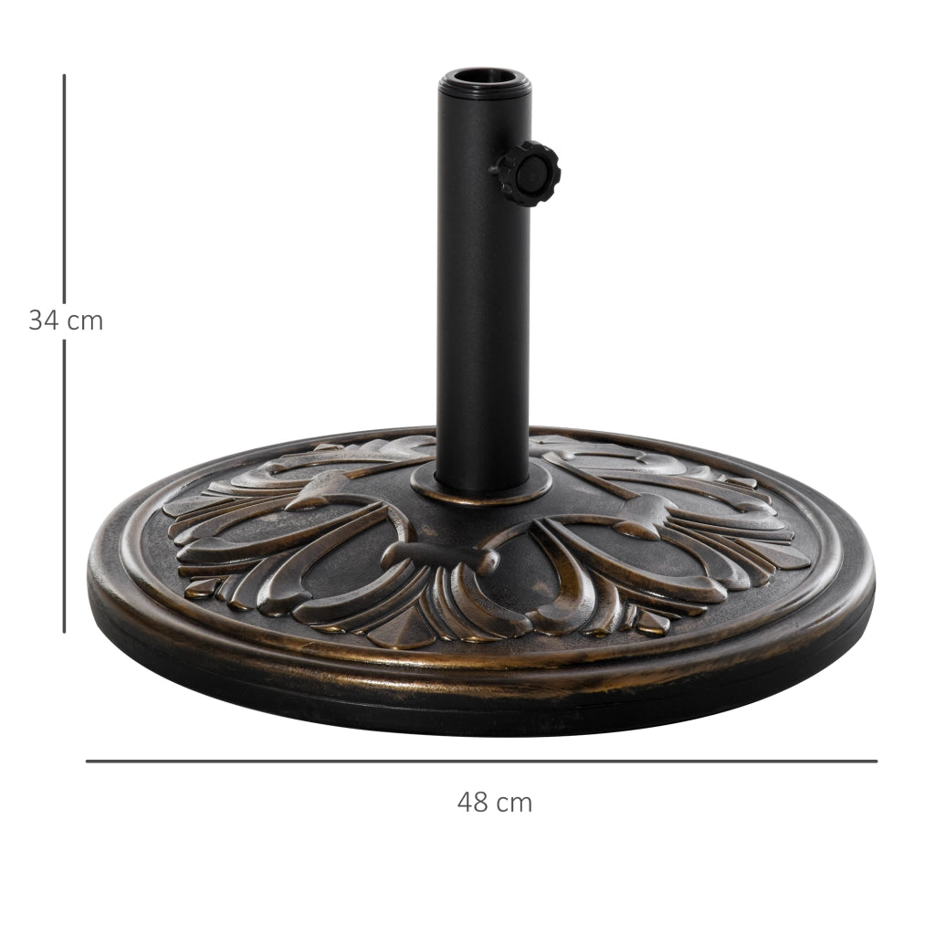 Base per Ombrellone ¨C Minimal ¨C Nero Dorato ?48x34 cm 13 kg