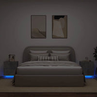 Comodini con Luci LED 2pz Grigio Cemento in Legno Multistratocod mxl 108733