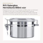 Contenitore di Stoccaggio 800ml - Contenitore di Cibo Eterno - Coperchio Translucido con Chiusura - Accessorio di Cucina - Conservazione di Diversi Alimenti - Contenitore di Alta Qualità in Acciaio Inossidabile