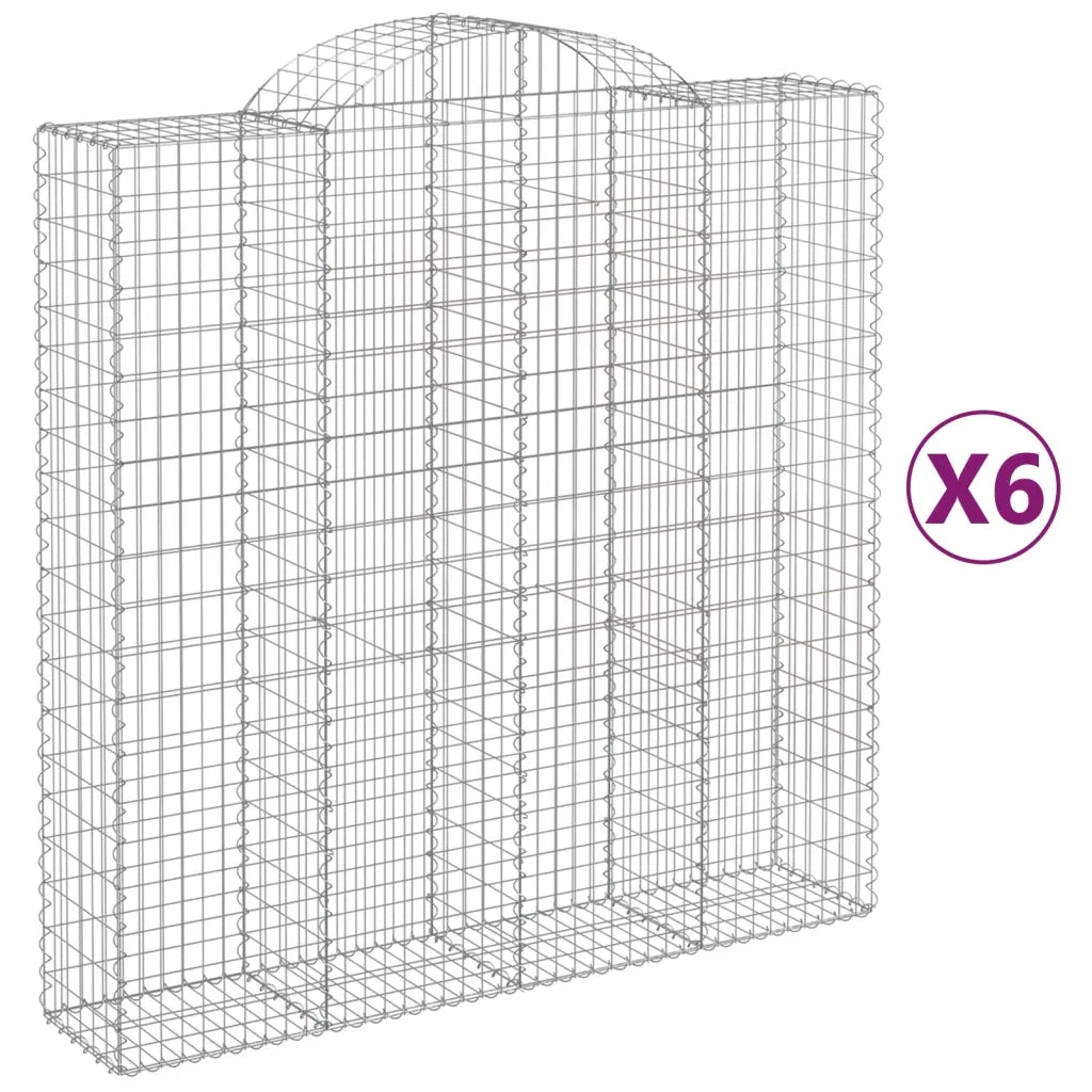 Cesti Gabbioni ad Arco 6 pz 200x50x200/220 cm Ferro Zincato