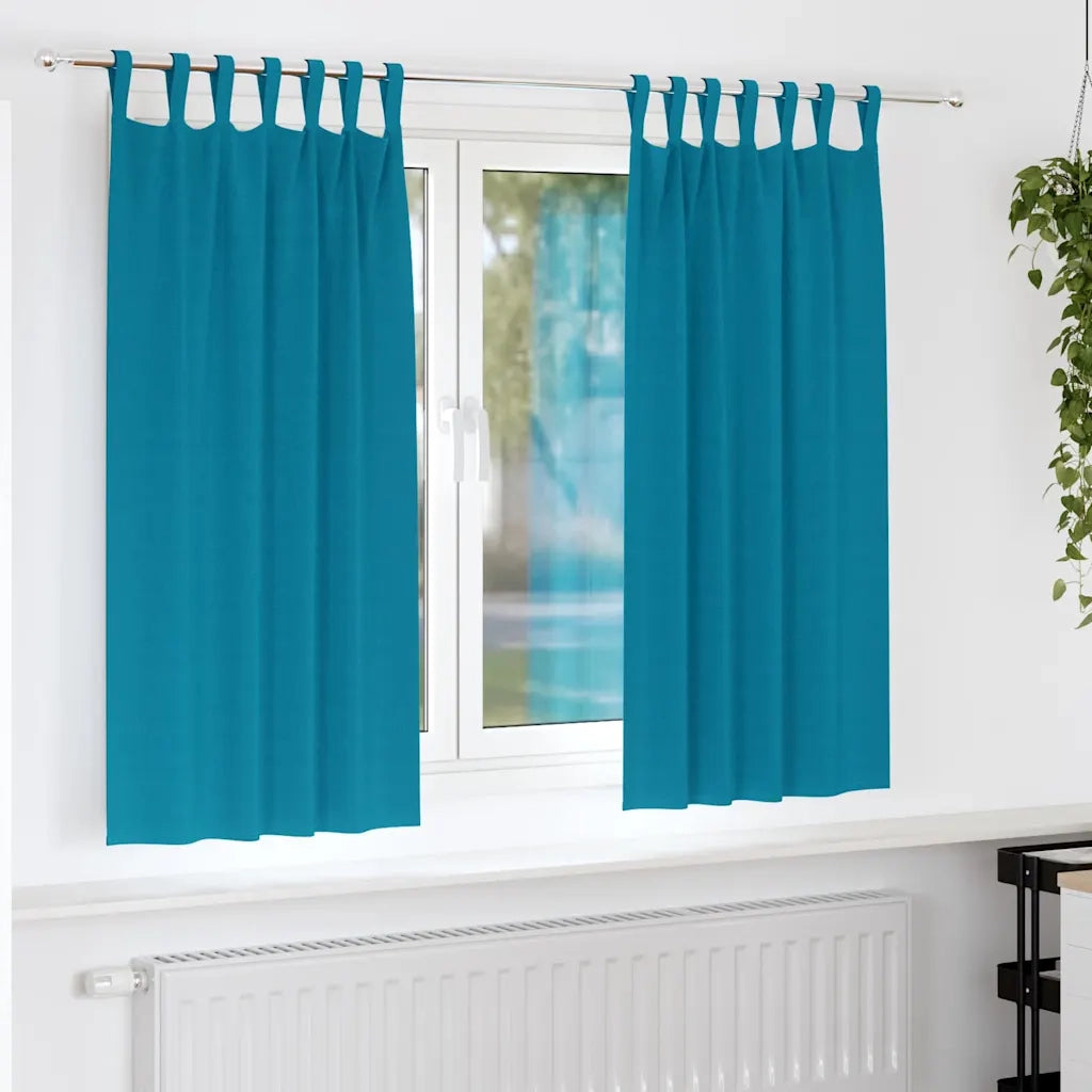 vidaXL Tende con tende 2 pcs Turchese Poliestere
