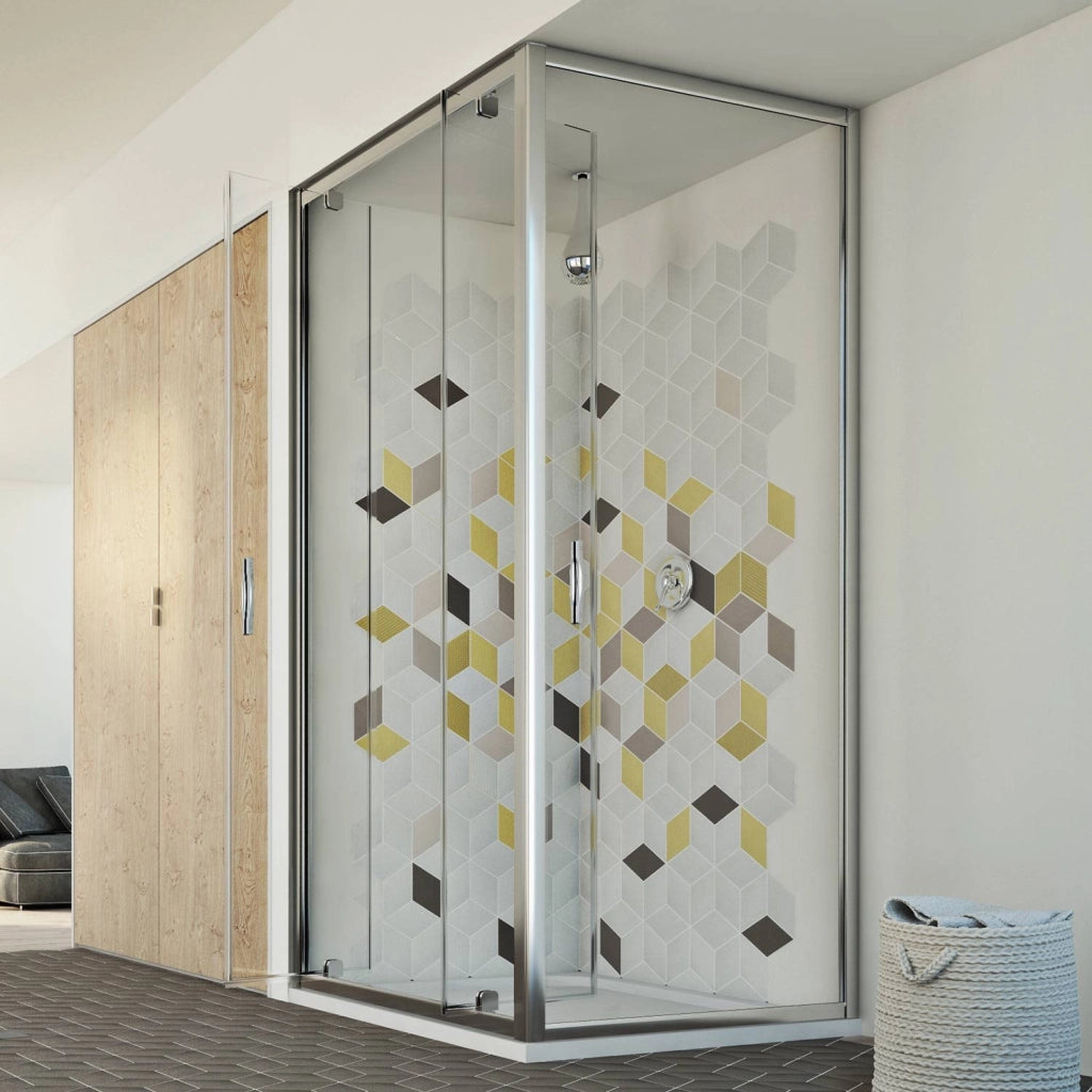 Box Doccia 90x100 AP. 100 CM H198 trasparente mod. Cristal Duo 2 Ante