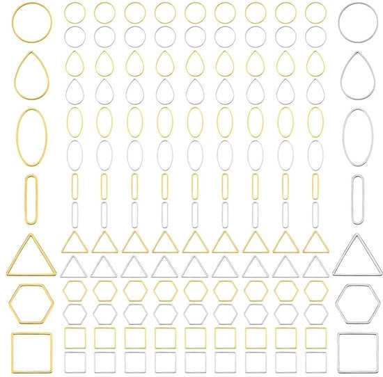 Fibra 140 pezzi - Fiches di Fibra - Creazione di Gioielli - Artigianato DIY - Messing di Alta Qualità - Diversi Format e Dimensioni