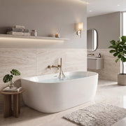 Vasca Bagno A Parete Rea Eris 160cm Copritappo bianco