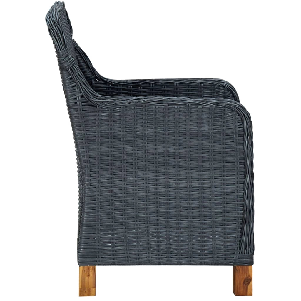 Set da pranzo da 9 pezzi con cuscini resina intrecciata grigio scuro 02_0014645