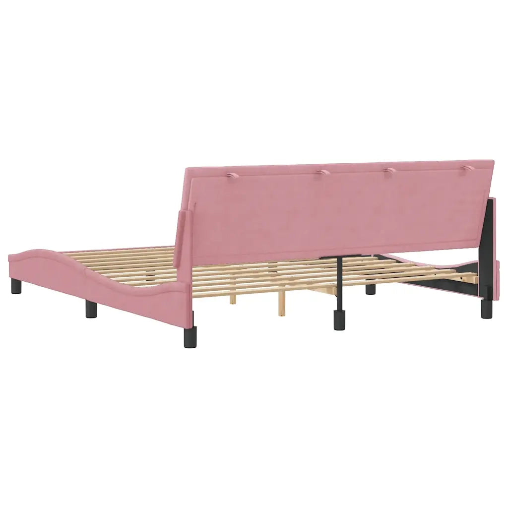 Giroletto senza Materasso Hanko Rosa 180x200 cm in Velluto