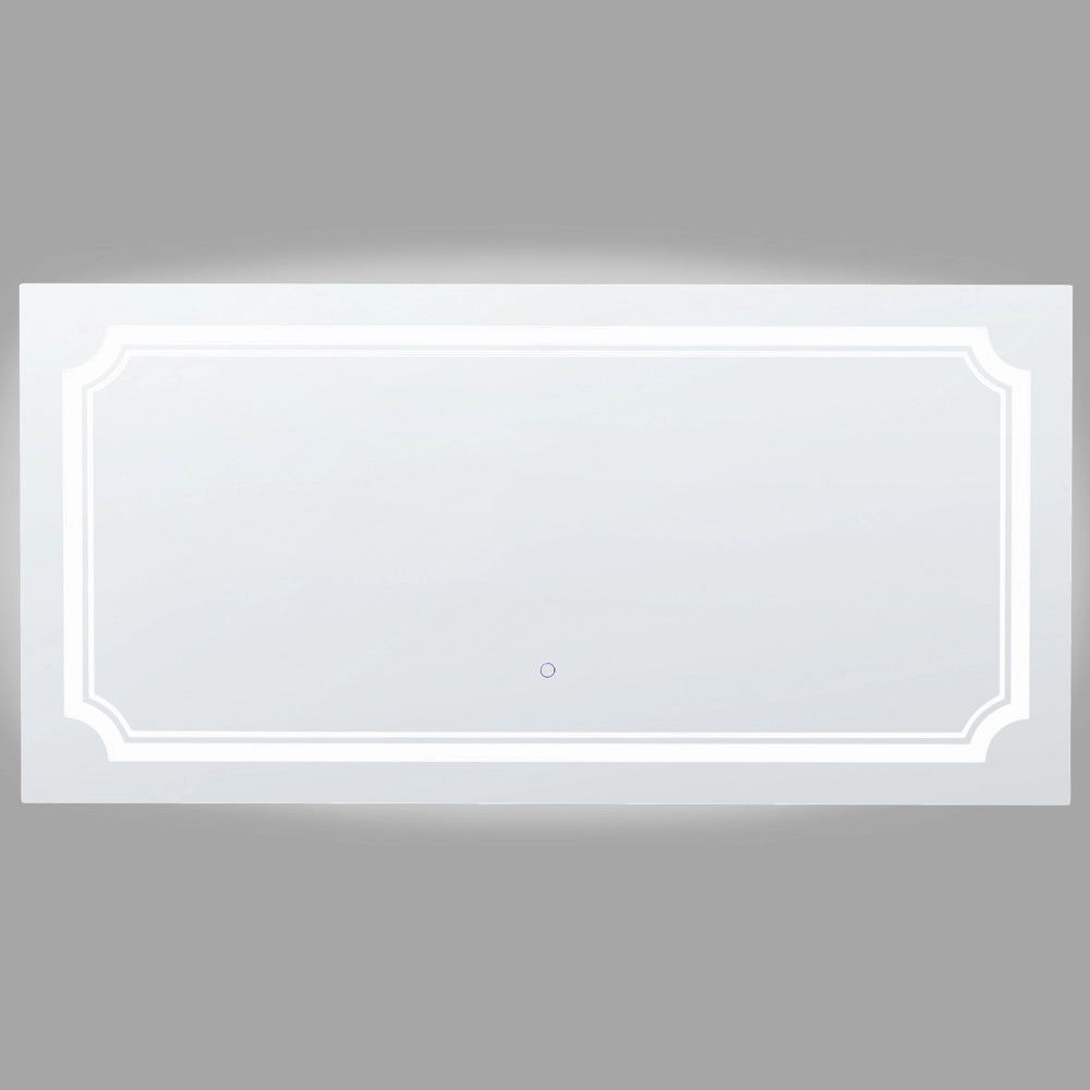 Specchio da muro rettangolare con LED 120 x 60 cm stile moderno contemporaneo bagno illuminazione