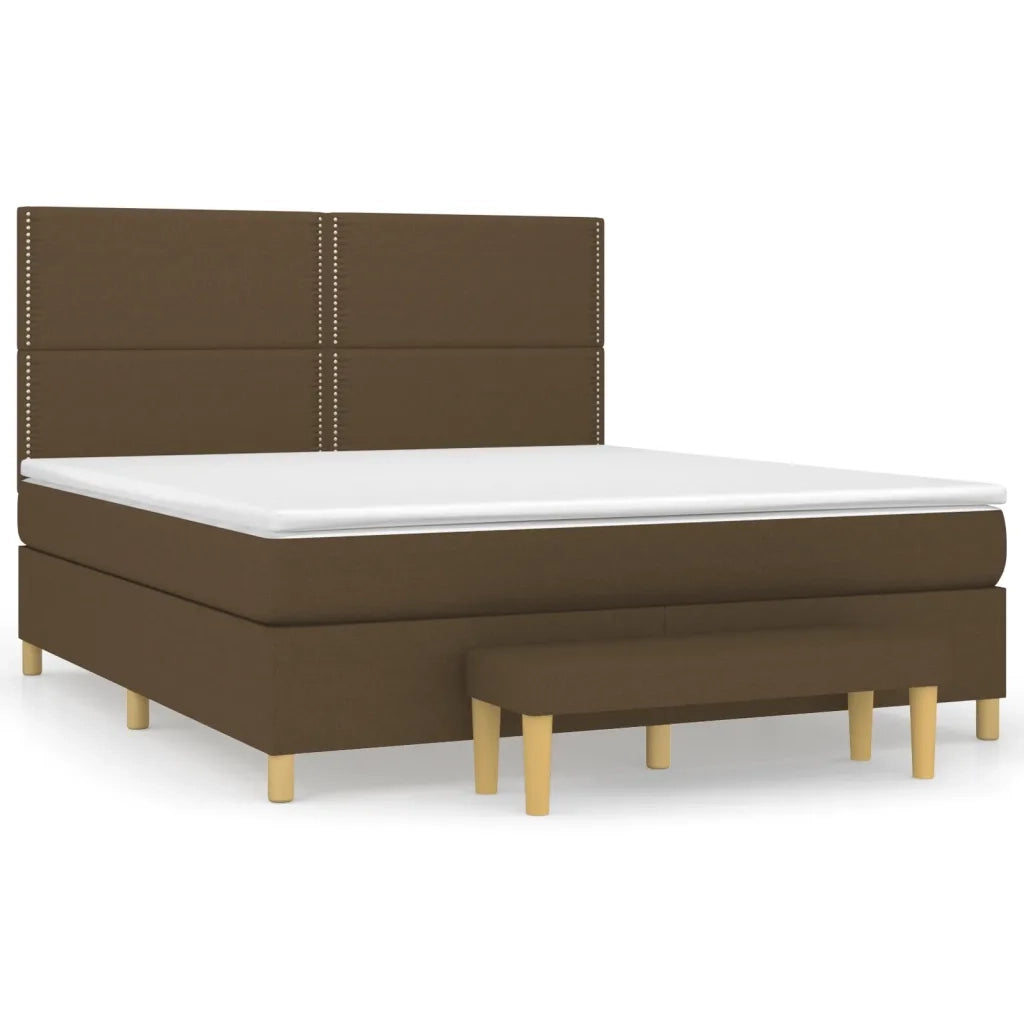 Giroletto a Molle con Materasso Marrone Scuro 180x200cm Tessutocod mxl 75215