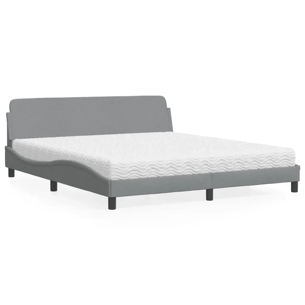 Letto con Materasso Dover Grigio Chiaro180x200 cm Tessuto 3208444