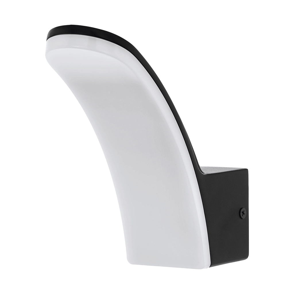 Applique Esterno Contemporanea Fiumicino Alluminio Nero Policarbonato Bianco Led