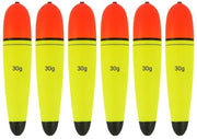 Attrezzi per Pesca - Dobber 6 Stck - Materiale EVA - Alta Visibilità - Bobber a Slitta - Attacco per Pesca - Resistente alla Corrosione - Float per Pescatori