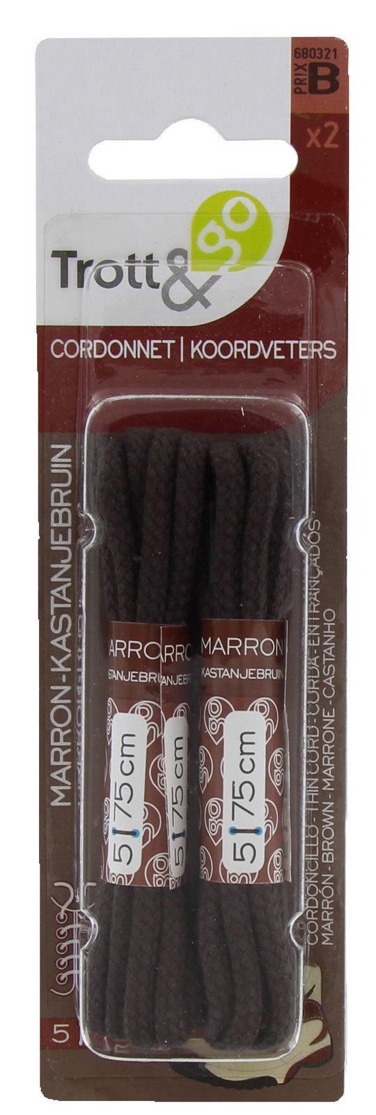 lacci corda marroni cm 75 2 paia cod:ferx.92164