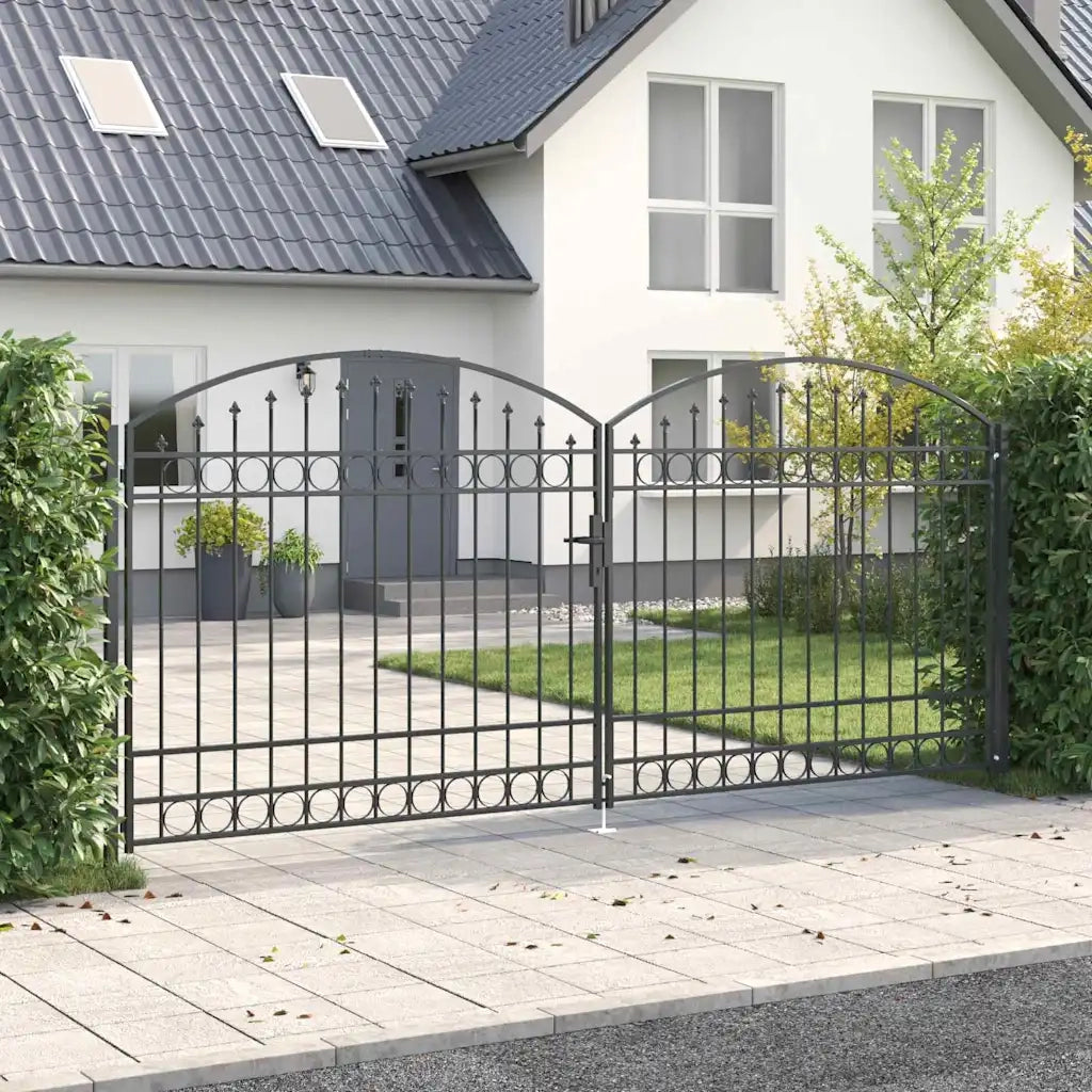 Cancello per recinzione Grigio 301 x 224.5 cm Acciaio 42008944