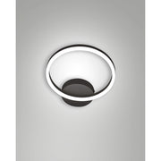 Giotto Applique Nera D.300 unica luce design moderno calda Fabas Collezione Giotto