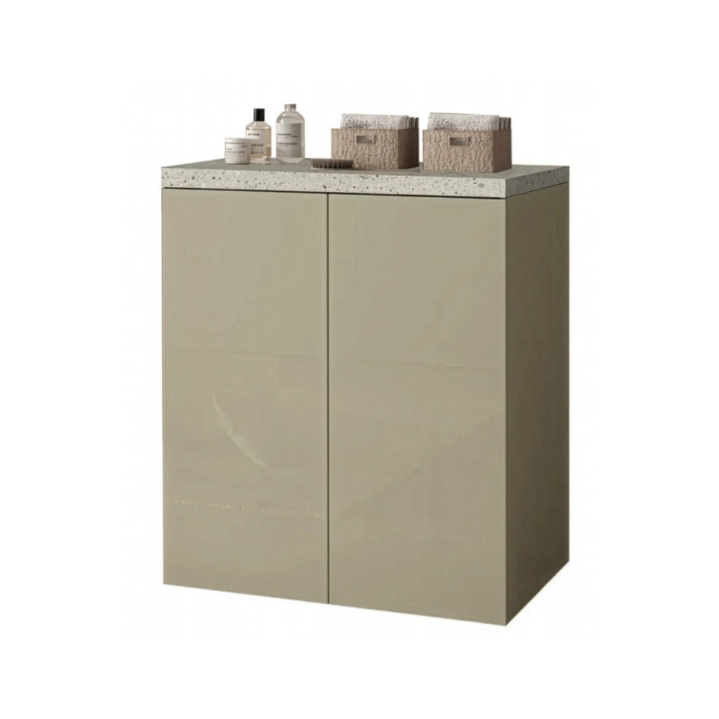 MOBILE BASE DOPPIO PER LAVANDERIA SAVINI CON RIPIANO INTERNO E ANTE CON APERTURA PUSH AND PULL - BASE DOPPIA- L.71CM H.91CM P.65CM- PIETRA/TORTORA- FIG.7  - SAV