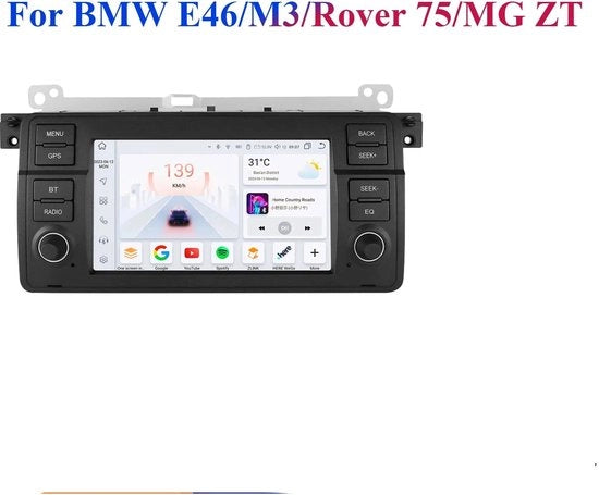 Autoradio Multimedia con CarPlay - Schermo per CarPlay - Autoradio Android Automultimedia S6 AI - compatibile con BMW 3 serie E46 M3 1998-2001 2002 2003 2004 2005 - Autoradio Multimedia con lettore di video