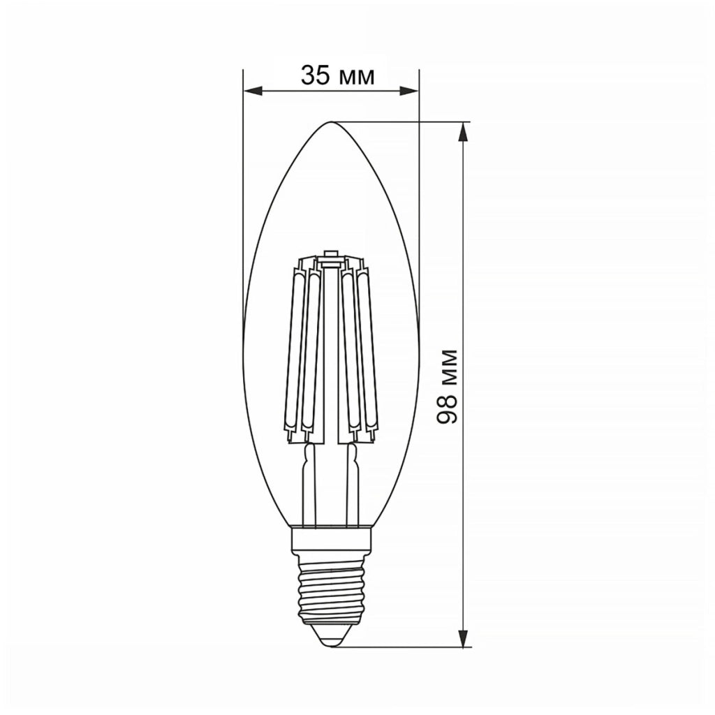 Lampadina LED Filament candela C37 E14 6W 880 lm Videx