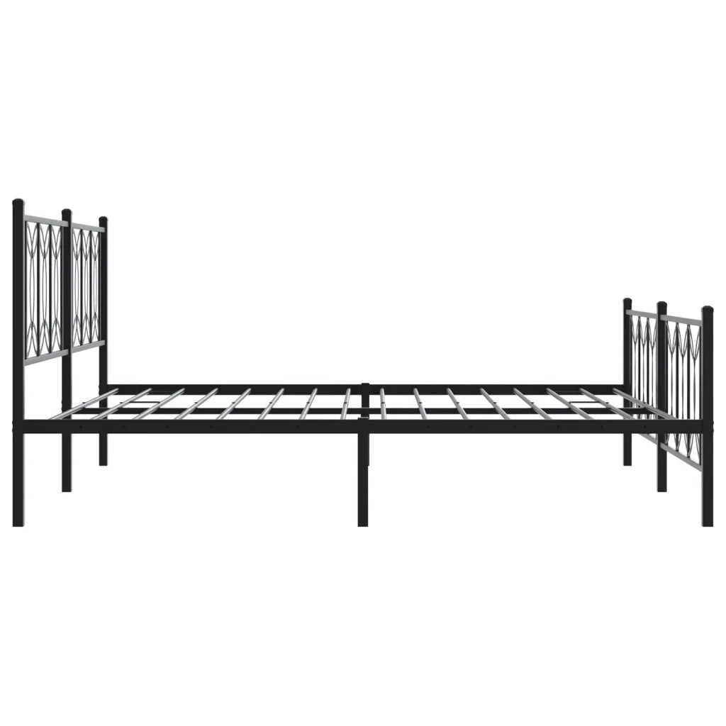 Giroletto con Testiera e Pediera Metallo Nero 183x213 cm