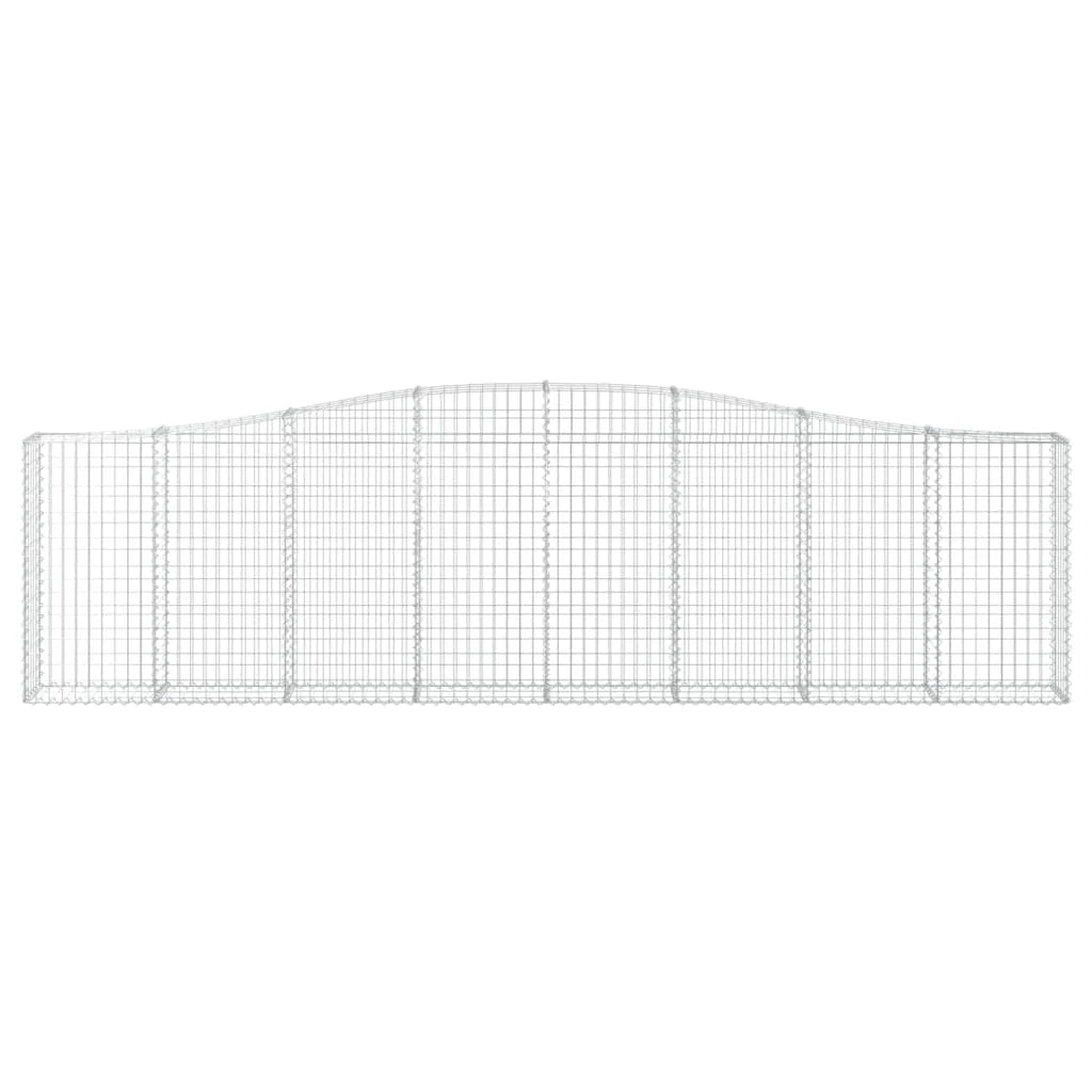 Set di 8 gabbioni ad arco per recinzione gabbia o muro di contenimento 400 x 30 x 100/120 cm ferro zincato argento 02_0041204