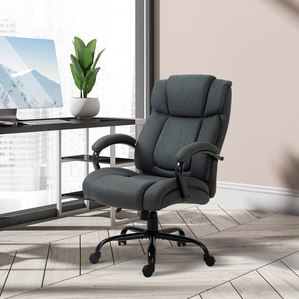 Sedia da ufficio ergonomica girevole ¨C Xylo ¨C Braccioli imbottiti, portata 220 kg, Grigio