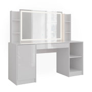 Vicco Tavolo da toeletta Bianco/bianco lucido 158.2 cm 4 parti