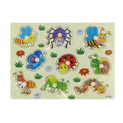 Trade Shop - Puzzle A Incastro Tema Insetti Gioco Educativo In Legno Per Bambini Con Pomelli 07535 -