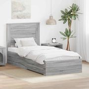 Struttura del letto Grigio Sonoma e Argento 75 x 190 cm