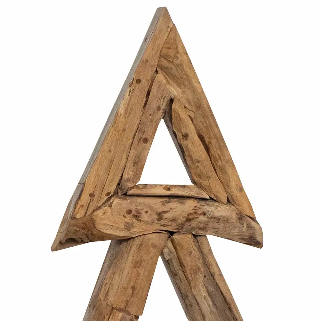 Albero di Natale-Albero Natalizio-Decorazioni natalizie Marrone 90 cm Legno massello di teak 257058