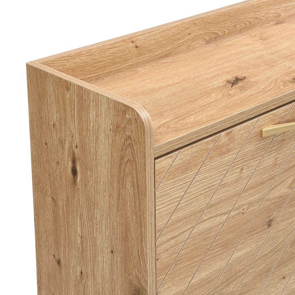 Scarpiera a ribalta salvaspazio in MDF effetto legno 108;5 x 24 x 100 cm