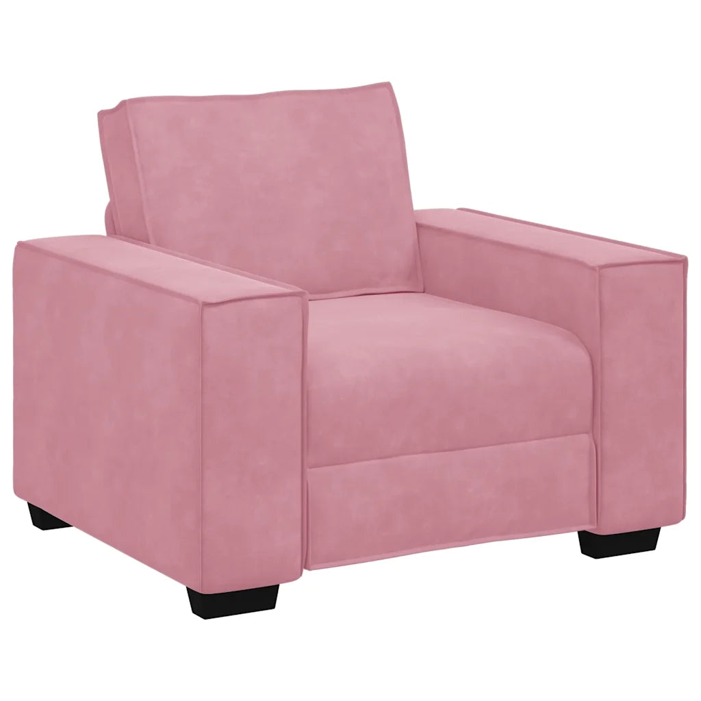 Set di Divani 3 pz con Cuscini rosa in Velluto 3324621