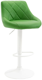 Sgabello Lazio in similpelle verde,bianco