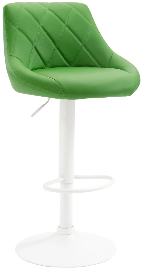 Sgabello Lazio in similpelle verde,bianco