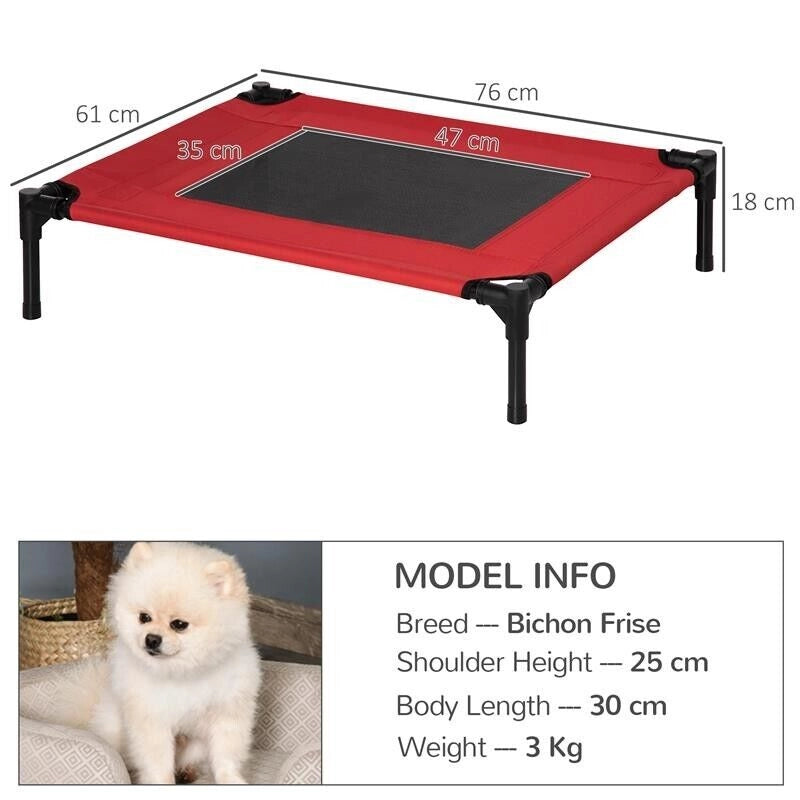 CUCCIA ESTIVA BRANDINA PER CANI FINO A 18KG DA ESTERNO E INTERNO LETTINO PER ANIMALI 76X61X18CM ROSSO