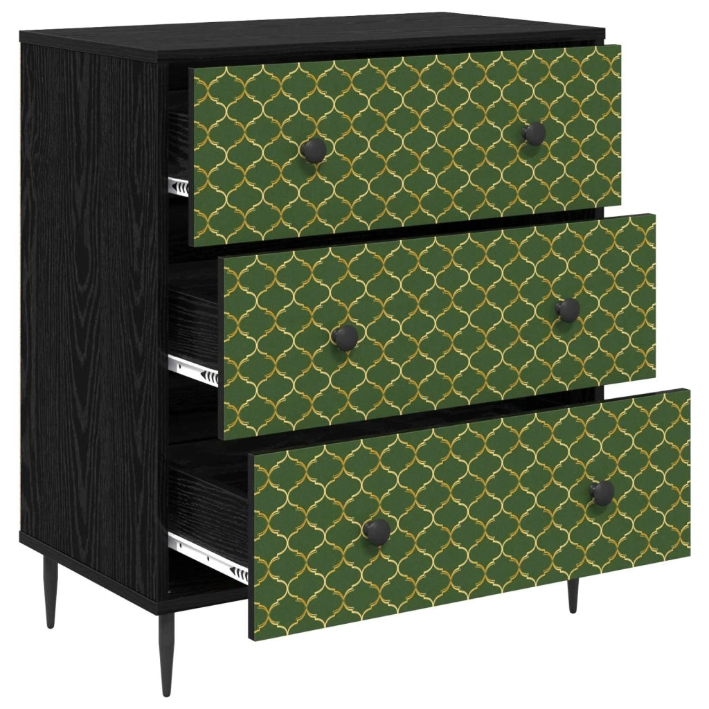 Cassettiera GELEEN Stampa geometrica smeraldo 66 x 36,5 x 76 cm 8007371