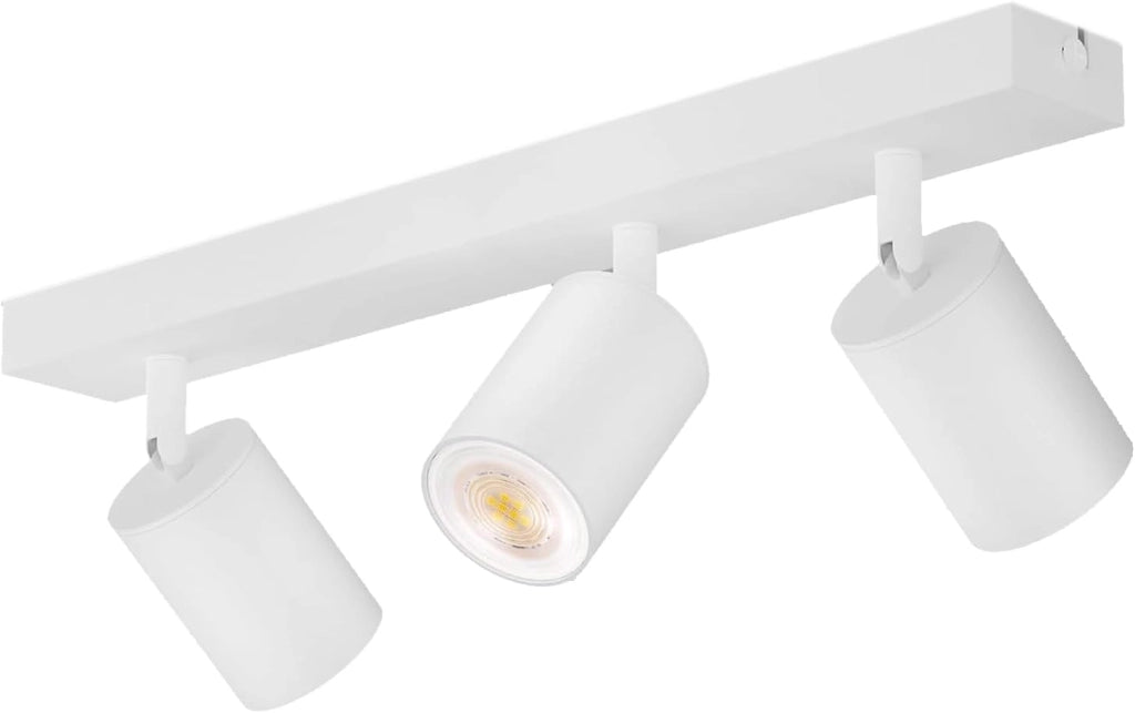 ZMH Faretto da soffitto bianchi 3 luci GU10 girevoli 350° moderne industriali anche parete per soggiorno ingresso