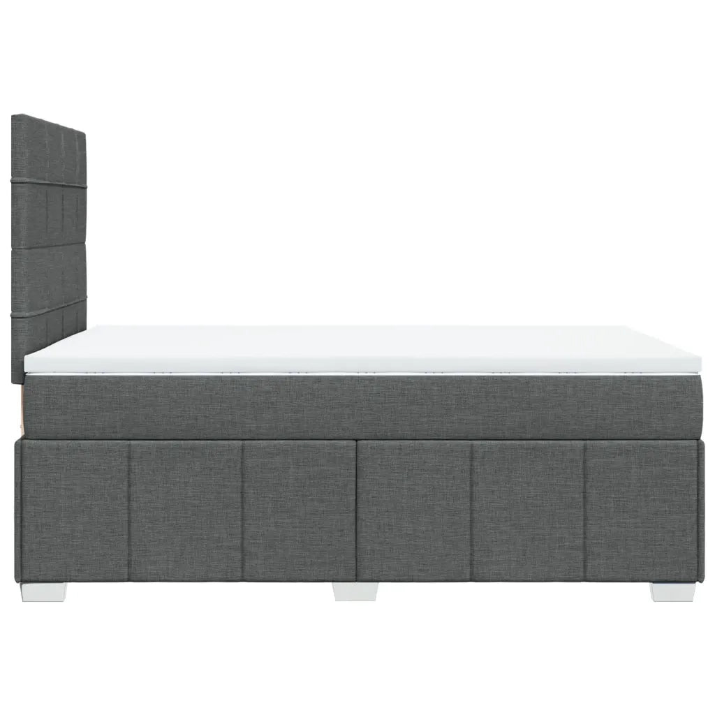 Giroletto a Molle con Materasso Grigio Scuro 120x190cm Tessuto