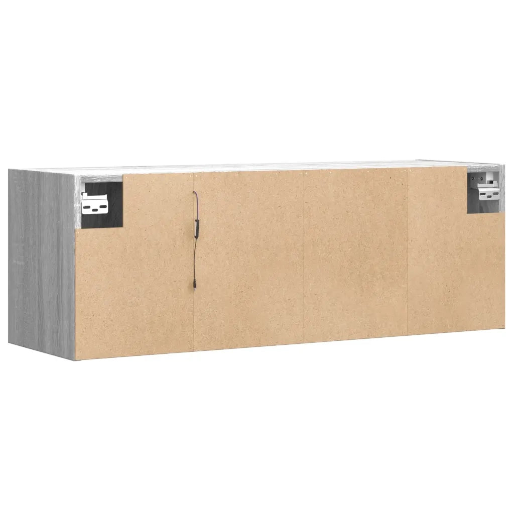Mobile TV a Parete con Luci LED Grigio Sonoma 100x31x35 cm